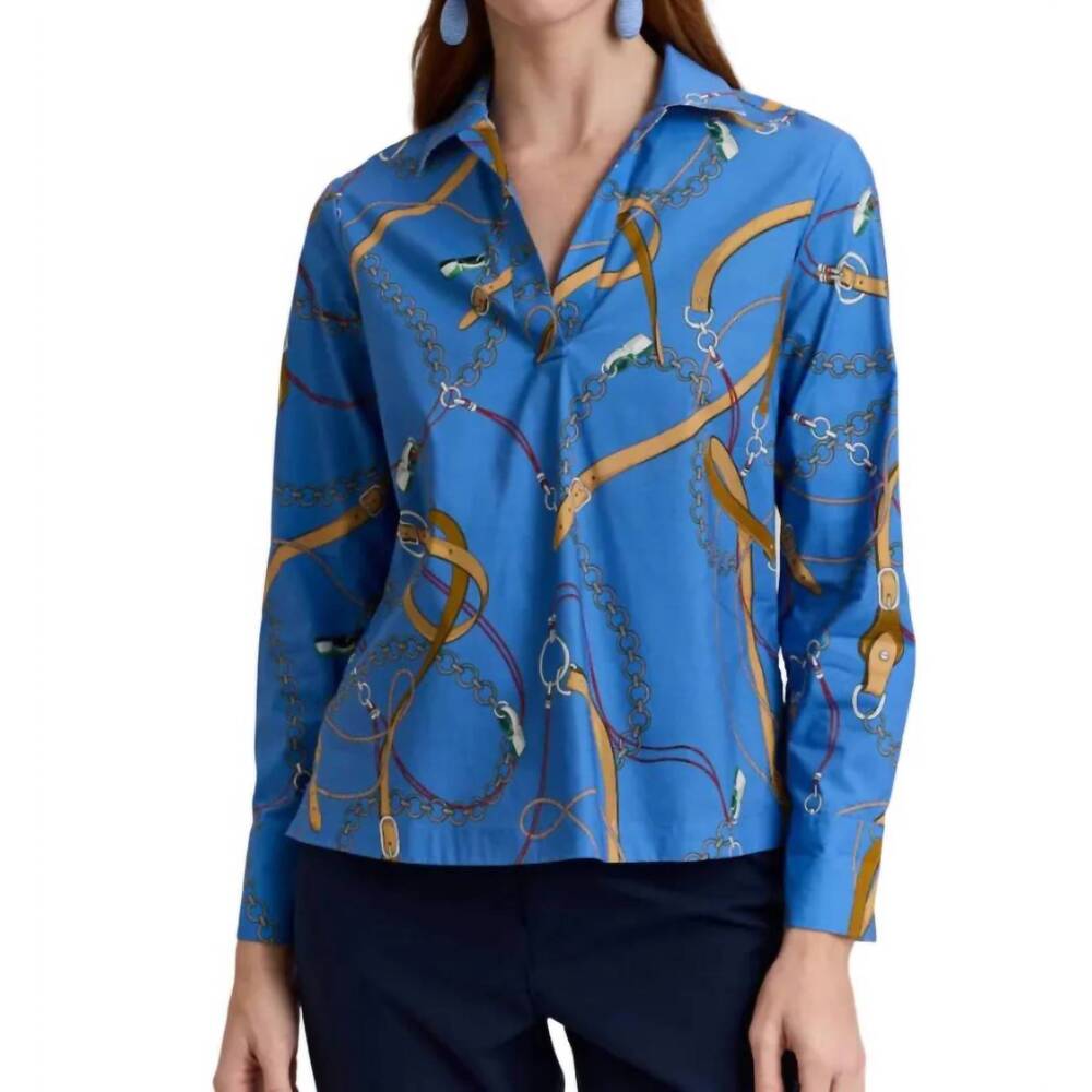 NEW HINSON WU mona blouse in chain medley